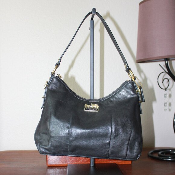 Coach Handbags - Coach Madison Leather Satchel Black EUC